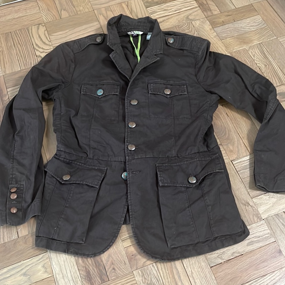 Sixty men’s military jacket brown distressed size European 50 small us 38